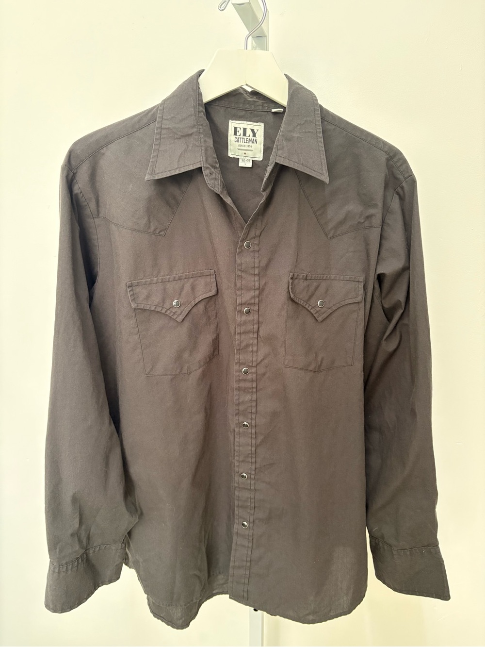 Ely Cattleman Dark Gray Western Snap Shirt